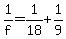 1%2Ff=+1%2F18+%2B+1%2F9