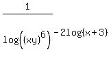 1%2Flog%28%28%28xy%29%5E6%29%29-2log%28%28x%2B3%29%29