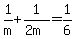 1%2Fm%2B1%2F%282m%29=1%2F6