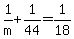 1%2Fm%2B1%2F44=1%2F18