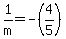 1%2Fm+=+-%284%2F5%29