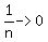 1%2Fn+-%3E+0