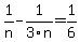 1%2Fn+-+1%2F3n+=+1%2F6