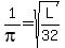 1%2Fpi+=+sqrt%28L%2F32%29