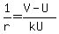 1%2Fr=%28V-U%29%2F%28kU%29