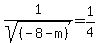 1%2Fsqrt%28%28-8-m%29%29+=1%2F4
