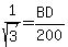 1%2Fsqrt%283%29+=+%28BD%29%2F200