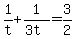 1%2Ft%2B1%2F%283t%29=3%2F2