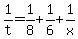 1%2Ft=1%2F8%2B1%2F6%2B1%2Fx