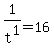 1%2Ft%5E1+=+16