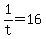 1%2Ft+=+16