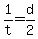 1%2Ft+=+d%2F2