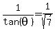 1%2Ftan%28theta%29+=+1%2Fsqrt%287%29