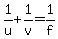 1%2Fu+%2B+1%2Fv+=+1%2Ff