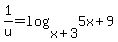 1%2Fu+=+log%28x%2B3%2C5x%2B9%29