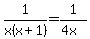 1%2Fx%28x%2B1%29+=+1%2F%284x%29
