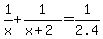 1%2Fx%2B1%2F%28x%2B2%29=1%2F2.4