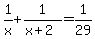 1%2Fx%2B1%2F%28x%2B2%29+=+1%2F29