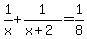 1%2Fx%2B1%2F%28x%2B2%29+=+1%2F8
