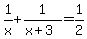 1%2Fx%2B1%2F%28x%2B3%29=1%2F2