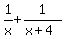 1%2Fx%2B1%2F%28x%2B4%29