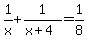 1%2Fx%2B1%2F%28x%2B4%29=1%2F8