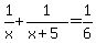 1%2Fx%2B1%2F%28x%2B5%29=1%2F6