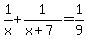 1%2Fx%2B1%2F%28x%2B7%29=1%2F9