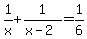 1%2Fx%2B1%2F%28x-2%29=1%2F6