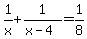 1%2Fx%2B1%2F%28x-4%29=1%2F8