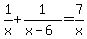 1%2Fx%2B1%2F%28x-6%29=7%2Fx