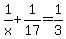 1%2Fx%2B1%2F17=1%2F3
