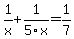 1%2Fx%2B1%2F5x=1%2F7