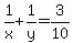 1%2Fx%2B1%2Fy=3%2F10