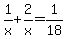 1%2Fx%2B2%2Fx=1%2F18