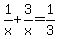 1%2Fx%2B3%2Fx=1%2F3