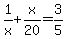 1%2Fx%2Bx%2F20=3%2F5