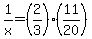 1%2Fx=%282%2F3%29%2811%2F20%29