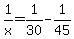 1%2Fx=1%2F30-1%2F45