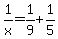 1%2Fx=1%2F9%2B1%2F5