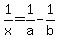 1%2Fx=1%2Fa-1%2Fb