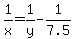 1%2Fx=1%2Fy-1%2F7.5