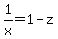 1%2Fx=1-z