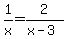 1%2Fx=2%2F%28x-3%29
