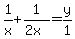 1%2Fx+%2B+1%2F%282x%29+=+y%2F1