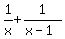 1%2Fx+%2B+1%2F%28x-1%29