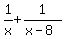 1%2Fx+%2B+1%2F%28x-8%29