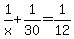 1%2Fx+%2B+1%2F30+=+1%2F12
