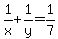 1%2Fx+%2B+1%2Fy+=+1%2F7+