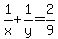 1%2Fx+%2B+1%2Fy+=+2%2F9